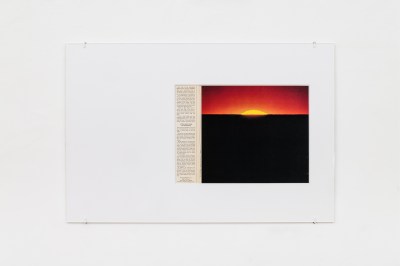 Sunset image in LP sleeves, in minimalist glass frame.