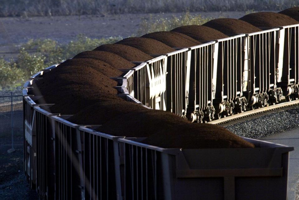 BHP Billiton Newman Iron Ore Train Arrives at Hedland, June 23, 2005A