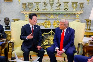 US President Donald Trump meets in the Oval Office